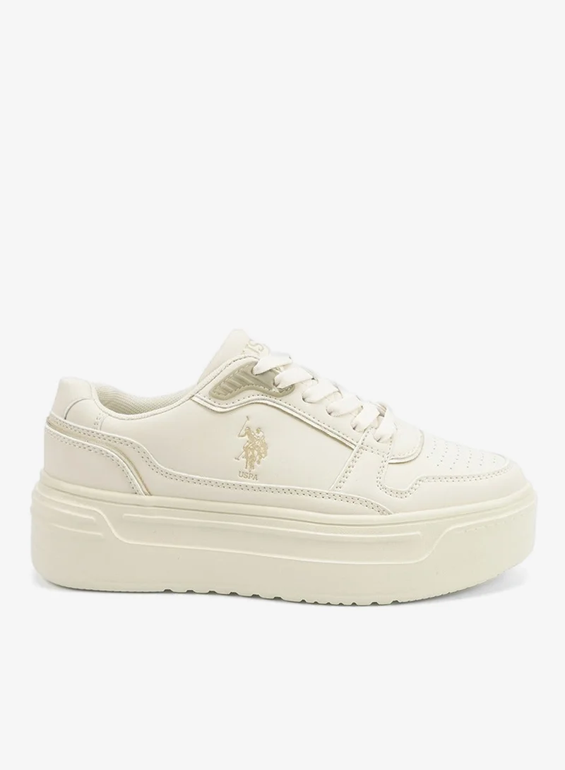Women's  Beige Low-Top Sneakers - Style that Moves, Comfort that Lasts