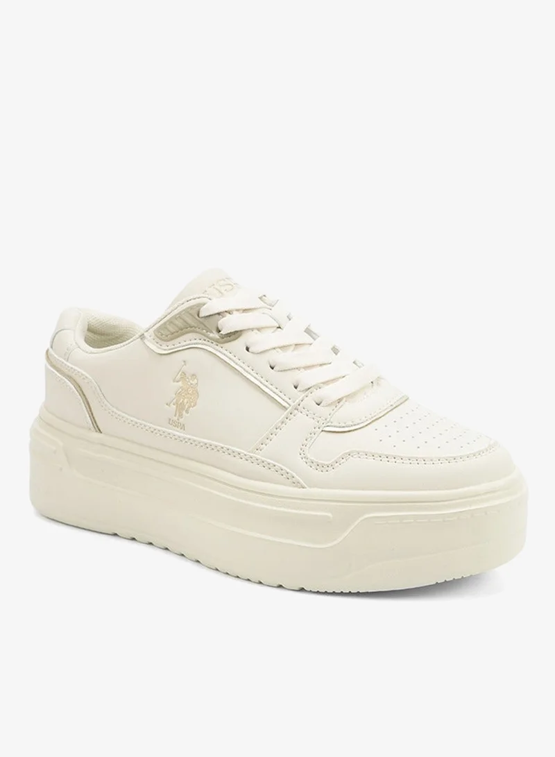 U.S. Polo Assn. beige Women's  Beige Low-Top Sneakers - Style that Moves, Comfort Shoes that Lasts for Women | Best Price UAE