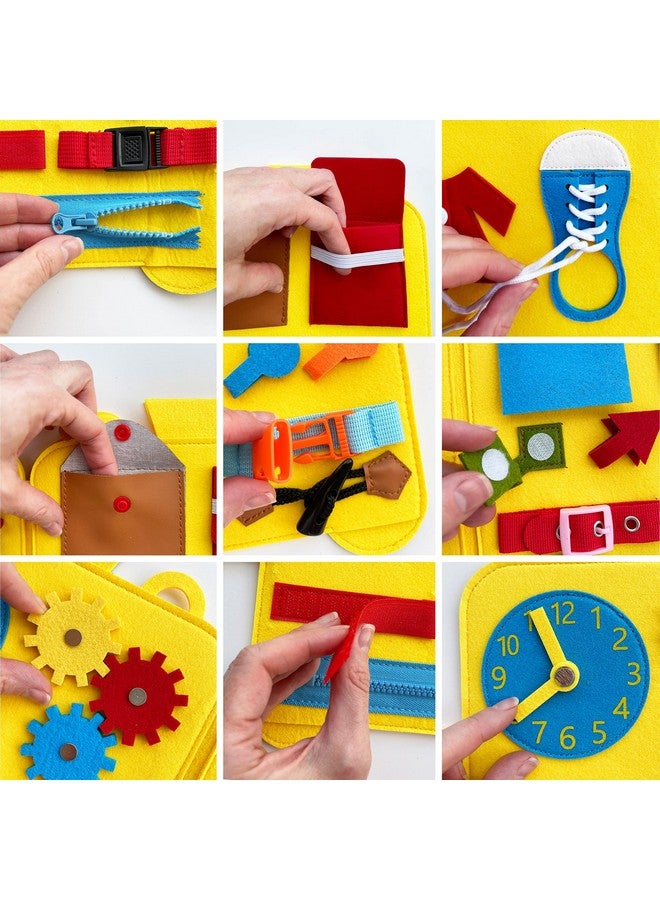 BabyBibi Felt Train Busy Board for Toddlers 2-4 Year Old - Montessori Busy Board with 22 Sensory Toys to Fine Motor Skills - Toddler Travel Toys - Image 3