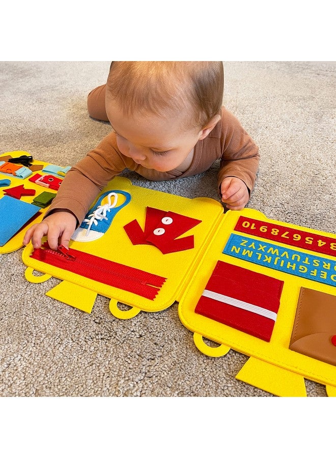 BabyBibi Felt Train Busy Board for Toddlers 2-4 Year Old - Montessori Busy Board with 22 Sensory Toys to Fine Motor Skills - Toddler Travel Toys - Image 2