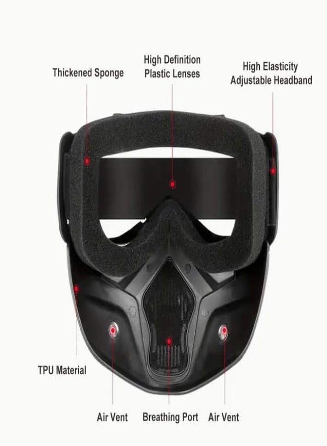 HEADLY Motorcycle Goggles with Detachable Face Mask - Windproof, UV Protection Fashion Glasses for Road Racing & Outdoor Sports - Image 5