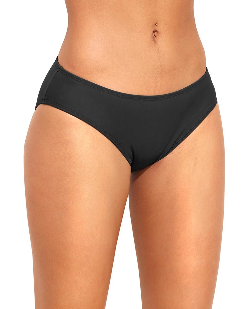 Tempt Me Women Black Strappy Bikini Bottom Full Coverage Bathing Suit Bottoms Swimsuit Bottom M - Image 3