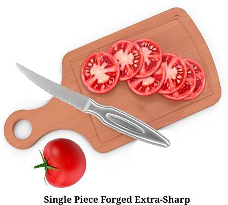 Yanmai Stainless Steel Knife Set with Sleek Metal Storage Block 5Piece Kitchen Tool Collection Silver Includes Knife and Peeler - Image 3