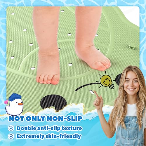 UNEEDE Kids Bathtub Mat Non Slip Shower Mat for Toddlers, Washable Anti Slip Tub Surface, Soft Rubber Mat for Bathtub Shower, Waterproof Bathtub Essentials for Children（Not for Textured Surfaces） - Image 4