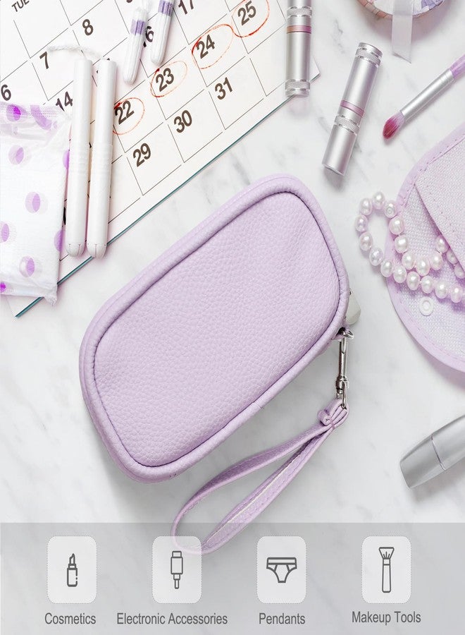 Teircno Tampon Holder for Purse, Portable Period Bag with Handle,Travel Pads Tampons Pouch, Pu Leather Small Tampon Organizer Case for Feminine Products, Waterproof Period Bags for Women - Image 5