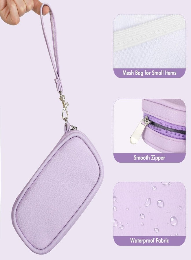 Teircno Tampon Holder for Purse, Portable Period Bag with Handle,Travel Pads Tampons Pouch, Pu Leather Small Tampon Organizer Case for Feminine Products, Waterproof Period Bags for Women - Image 3