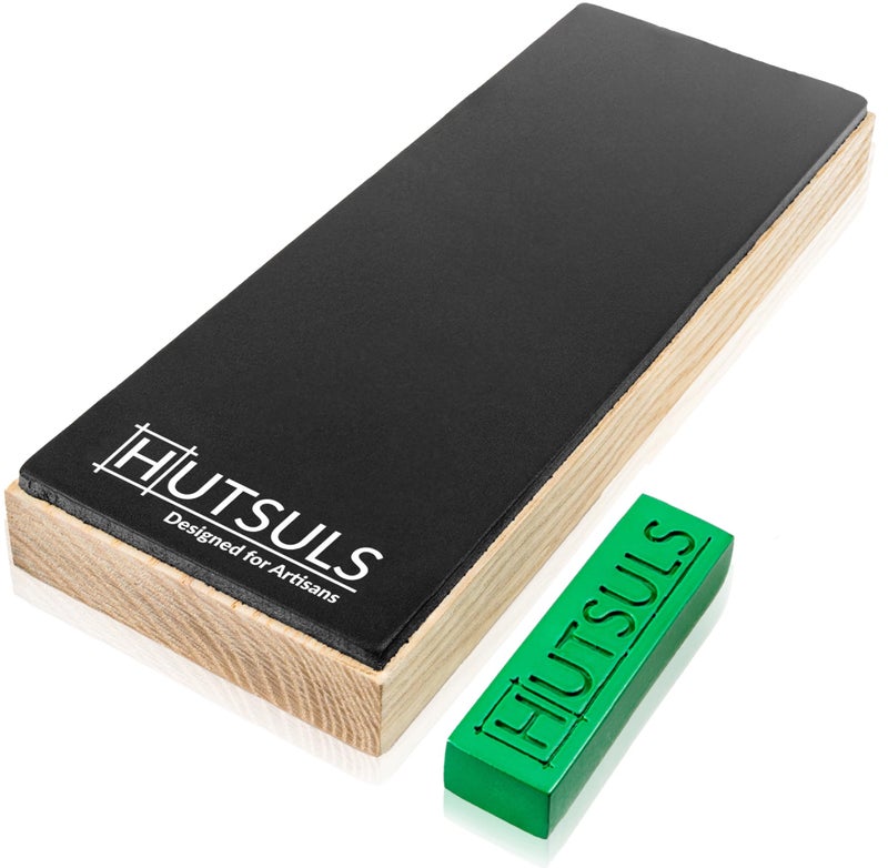 Hutsuls كتلة جلدية من هوتسول مع مركب للحصول على حواف حادة للغاية مع كتلة جلدية غير قابلة للانزلاق دليل خطوة بخطوة متضمن