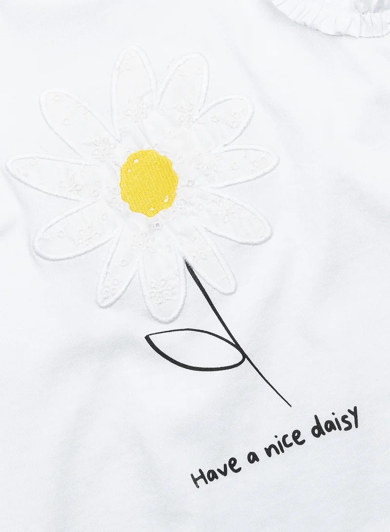 MINOTI Kids Girls Sleeveless Cotton Top with Print and Frills