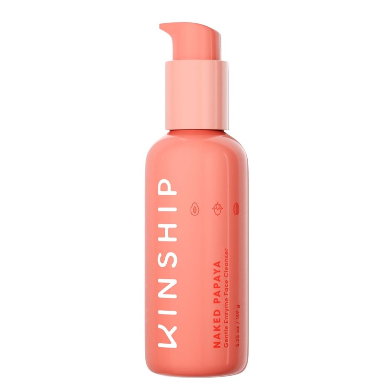 Kinship Naked Papaya Gentle Enzyme Milky Cleanser  Jojoba Oil Facial Cleanser  NonFoaming Cream Face Wash  Vitamin E  Eye  Face Makeup Remover  Soothe  Hydrate  For All Skin Types 525 Oz