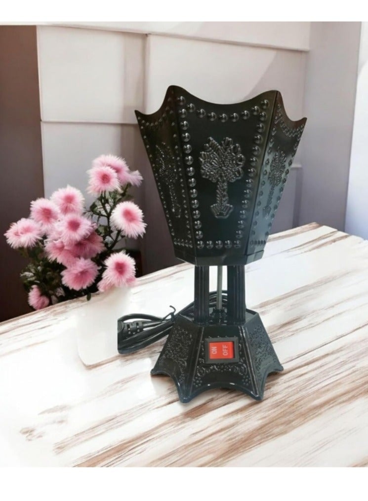 Portable Electric Incense Burner. Antique Arabic Resin and Oud Incense Holder, Aromatherapy Diffuser for Yoga, Spa, Aromatherapy, Home and Office Decor (Black Palm Incense Burner) - Image 1
