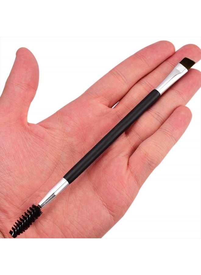 KingMas Eyebrow Brush, KINGMAS Professional Double-Ended Angled Eye Brow Brush and Spoolie Brush (Black) - Image 2