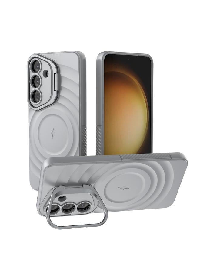 S-TOP Case For Samsung Galaxy S25 5G Lens Frame Bracket Corrugated MagSafe Phone Case - Image 1