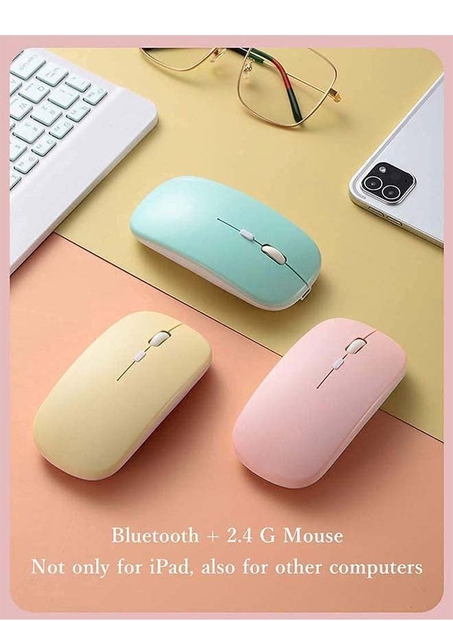 iPad 10.9" 10th Generation 2022 Touchpad Keyboard Case Retro Round Key with Mouse Cute Color Keyboard with Trackpad Detachable Touch Keyboard iPad 10 10.9 Cover (Blue)