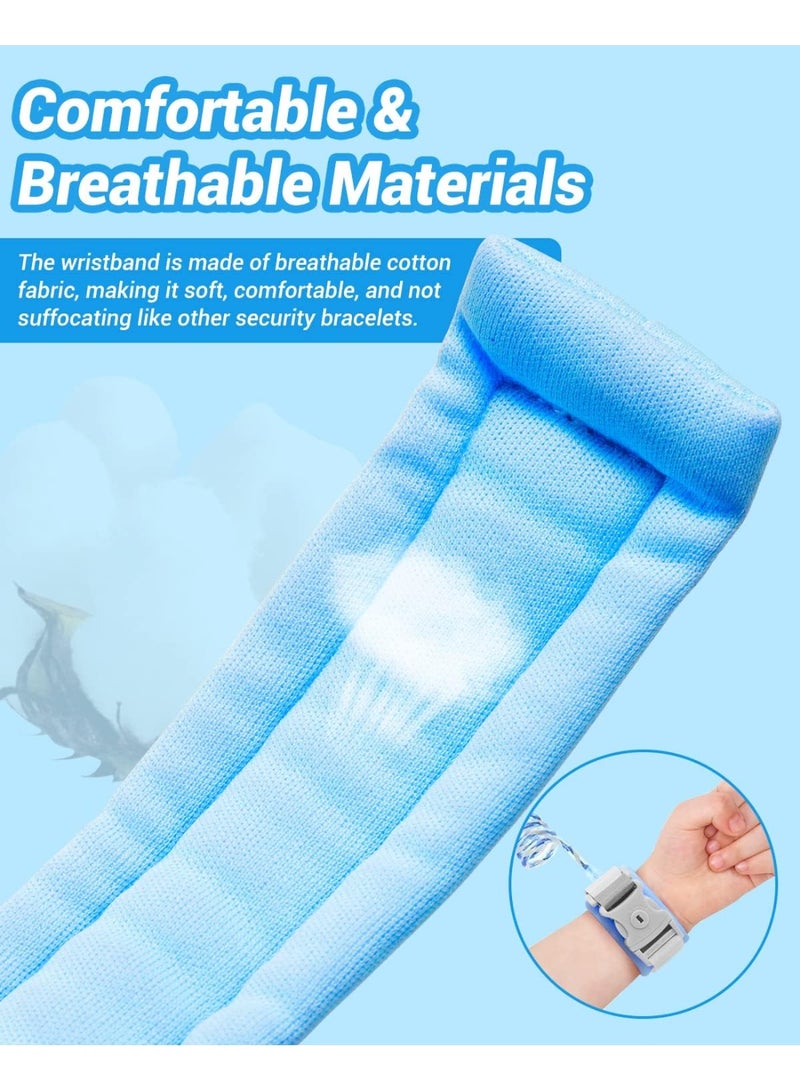 Kids Leash for Toddler, Reflective Anti Lost Wrist Link with Key & Lock, 2.5m Safety Wristband Child Walking Harness for Supermarket Mall Airport Amusement Park Zoo Travel, Blue - Image 3