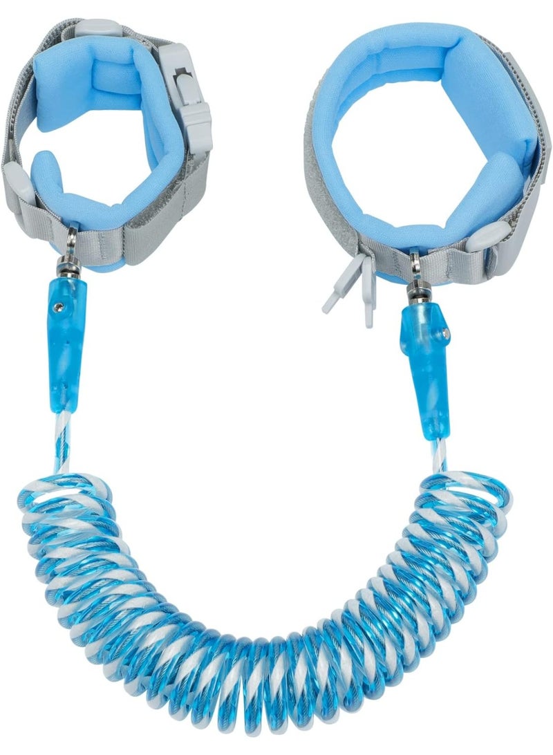 Kids Leash for Toddler, Reflective Anti Lost Wrist Link with Key & Lock, 2.5m Safety Wristband Child Walking Harness for Supermarket Mall Airport Amusement Park Zoo Travel, Blue - Image 1