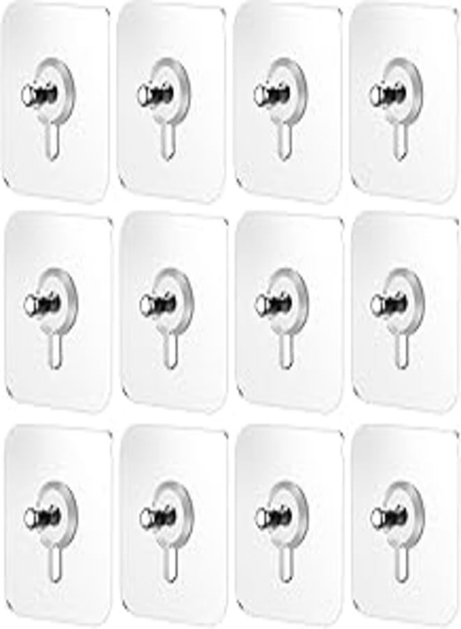 Cabilock 20 Pieces No Trace Screw Adhesive Tape for Poster No Traces Self Adhesive Hooks Tape No Traces Seamless Wall Acrylic Frame