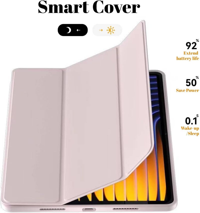 Vurtboly Cover Compatible with Xiaomi Mi Pad 7/7 Pro 11.2" 2025 Case, Tri-Fold Slim Case Shockproof Honeycomb TPU Case with Durable Stand Auto Wake/Sleep Cover for Xiaomi Mi Pad 7/7 Pro 2025 (Pink) - Image 2