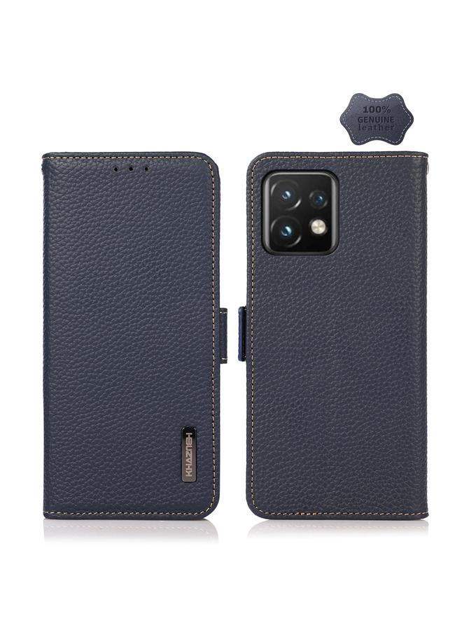 اس-توب جراب لهاتف موتورولا موتو X40 برو من خزنة، مصنوع من جلد الليتشي الأصلي مع خاصية تحديد الهوية بموجات الراديو، بمغناطيس جانبي - Image 1