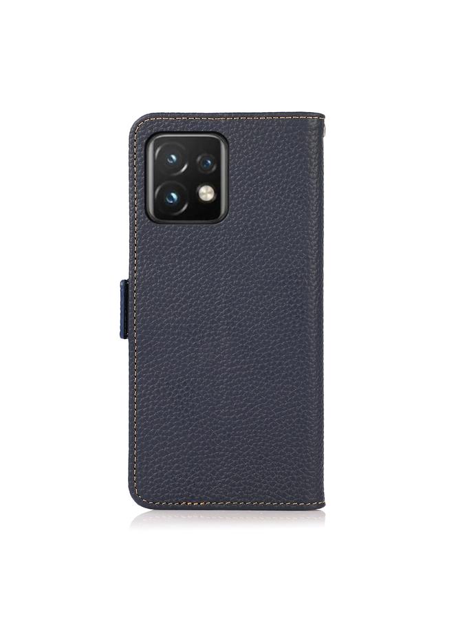 اس-توب جراب لهاتف موتورولا موتو X40 برو من خزنة، مصنوع من جلد الليتشي الأصلي مع خاصية تحديد الهوية بموجات الراديو، بمغناطيس جانبي - Image 3