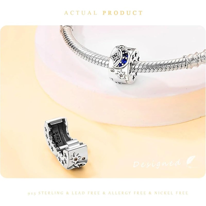 NUJIFFY 925 Sterling Silver Charms Bead for Bracelets & Necklaces,Star Moon Solar Charm Bracelets,Ocean Starfish Shells Turtle Crab Bracelet Beads,Starry Sea Style Jewelry for Women Girls - Image 5
