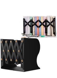 Excefore Adjustable Sturdy Bookends, Heavy Duty Metal Book Ends, Nonslip Book Stander for Office, School, Stationery Gift, Extends up to 19 inches (Black)  - Image 1