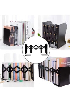 Excefore Adjustable Sturdy Bookends, Heavy Duty Metal Book Ends, Nonslip Book Stander for Office, School, Stationery Gift, Extends up to 19 inches (Black)  - Image 3