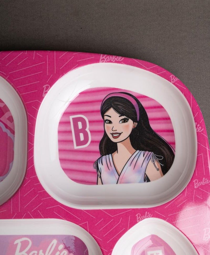 Superware Melamine Kids Partition Plate Spoon Set of 2 Barbie Wispy Forest Dinnerware for Children Divided Plates Durable Toddler Feeding Solution - Image 3