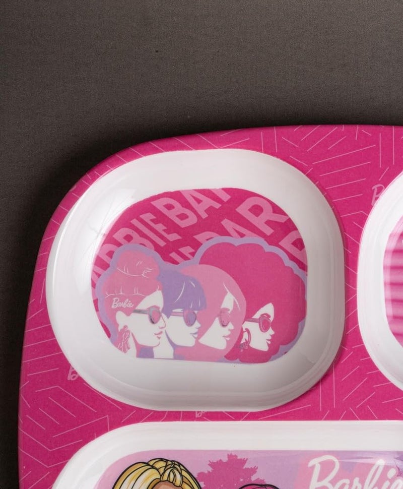 Superware Melamine Kids Partition Plate Spoon Set of 2 Barbie Wispy Forest Dinnerware for Children Divided Plates Durable Toddler Feeding Solution - Image 4