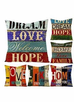 KASTWAVE Decorative Throw Pillow Covers, Pack of 6 Decorative Love Life Pillowcases, Mix and Match for Home Decor, Throw Pillow Covers Home Decor for Sofa Car Bedroom 18x18 Inch 