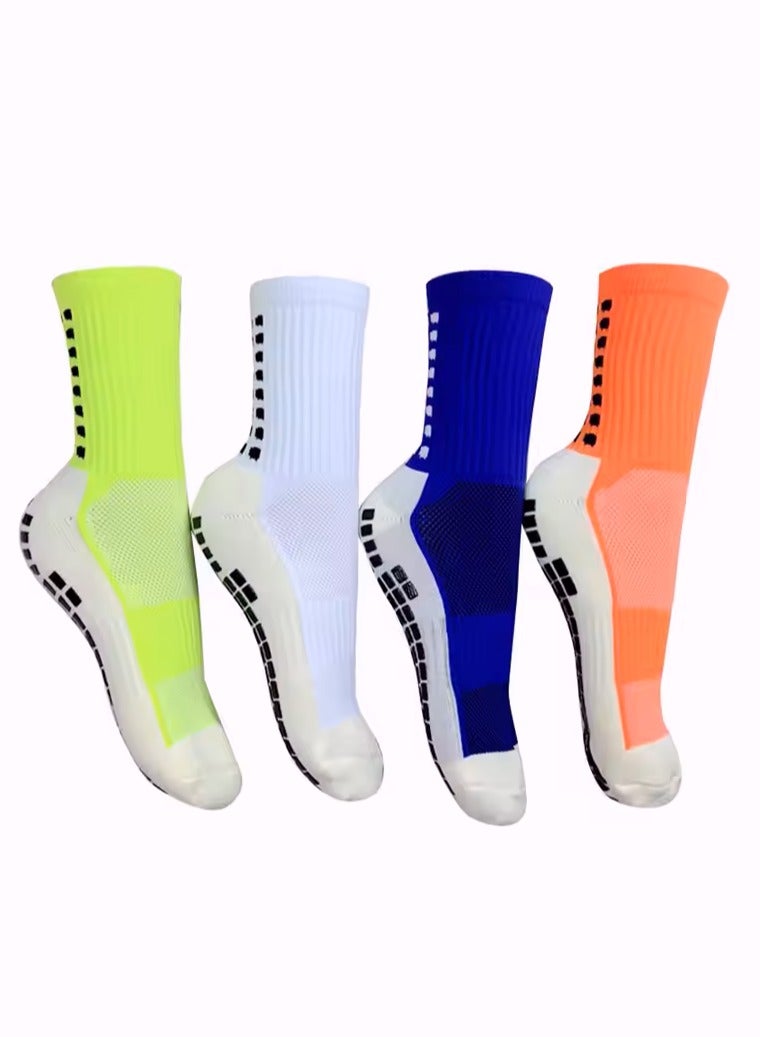 Perfectory Anti-Slip Sports Socks, Athletic Grip Socks for Football Soccer Running Basketball- Yellow  - Image 2
