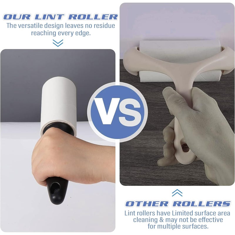 Zureni Lint Roller Remover Reusable Sticky Picker with 1 Handle 5 Refill Rolls EasyTear Sheet for Clothes Pet Furniture Carpet Dog Fur Sweater Dirt Dust 60 Sheets Each Roll 300 Total - Image 5