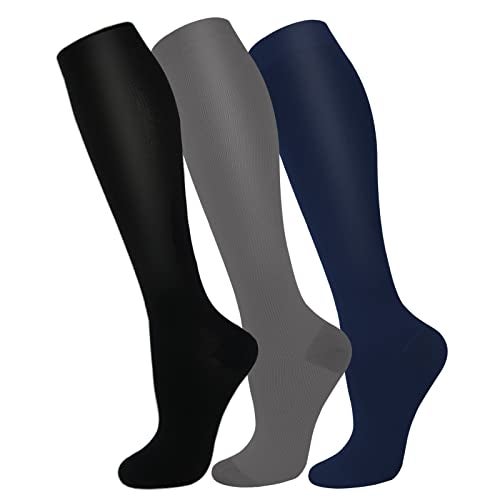 FuelMeFoot 3 Pack Copper Compression Socks - Compression Socks Women & Men Circulation - Best for Medical,Running,Athletic - Image 1
