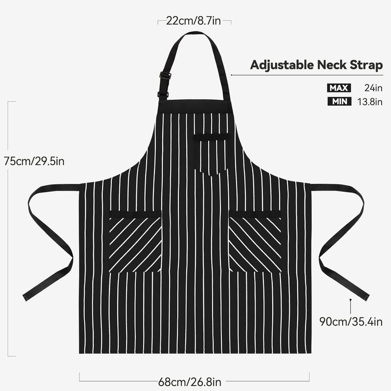 NLUS 2 Pack Kitchen Cooking Aprons, Adjustable Bib Soft Chef Apron with 2 Pockets for Men Women - Image 3