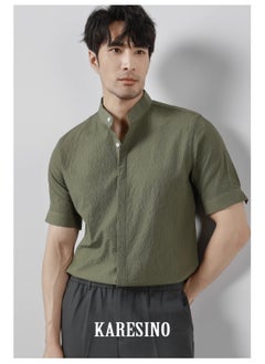 KARESINO Temperament Casual Ice Silk Short Sleeved Shirt  - Image 1