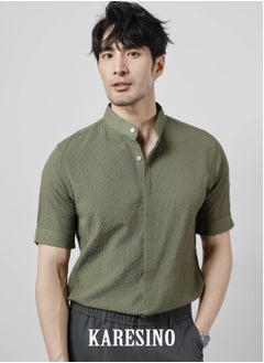 KARESINO Temperament Casual Ice Silk Short Sleeved Shirt  - Image 3