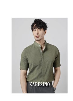 KARESINO Temperament Casual Ice Silk Short Sleeved Shirt  - Image 4