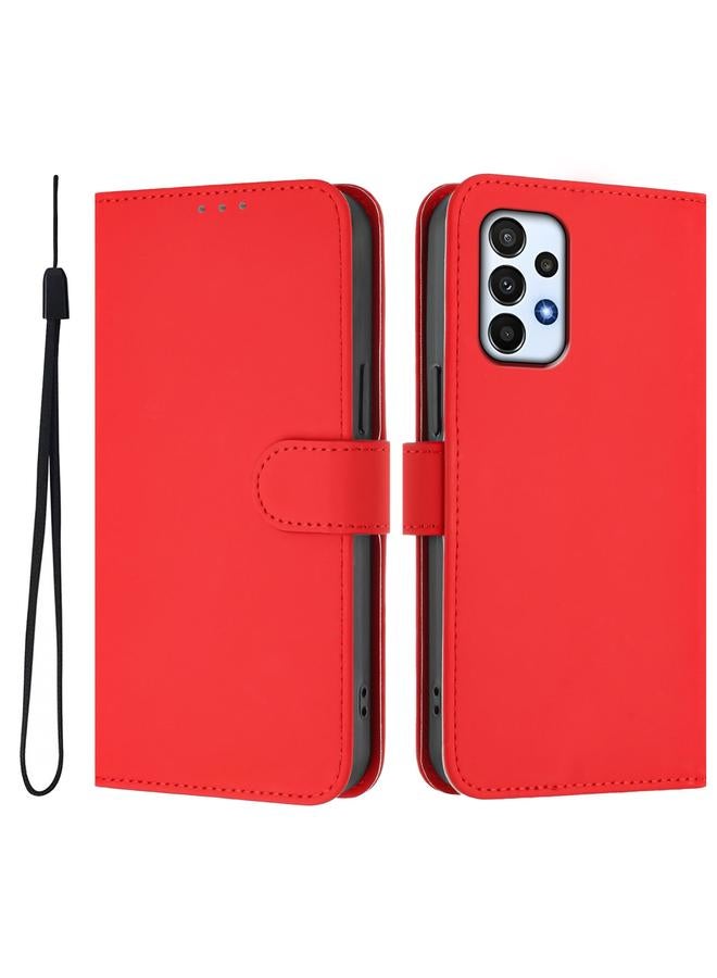 اس-توب جراب لهاتف Samsung Galaxy A23 4G / 5G / F23 5G جراب هاتف من الجلد بلون سادة مع حبل - Image 2