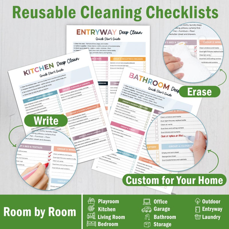 Bloomost ADHD Cleaning Planner - Cleaning Schedule and Checklist Organizer for Adults and Teens - Daily, Weekly & Monthly Household Cleaning Checklist for ADHD Minds - Stress-Free Housework - Image 3