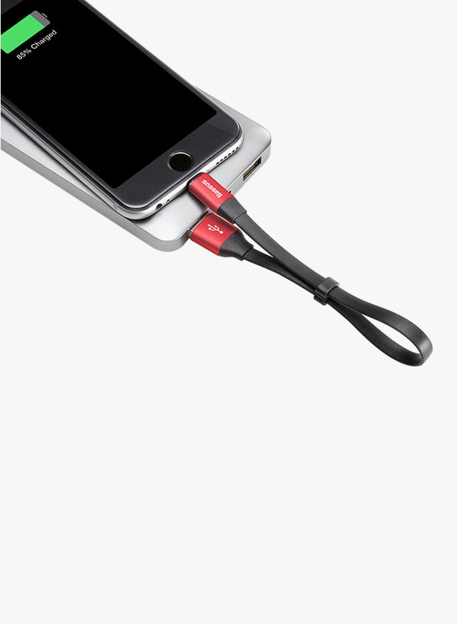 بيسوس كابل نيمبل USB-A إلى Lightning مسطح ومحمول بطول 23 سم لشحن ومزامنة آيفون/آي باد/إيربودز لآيفون 13، 12، 11، 11 برو، 11 برو ماكس، XS، XS ماكس، XR، X، 8SE/8/8 بلس والمزيد أحمر وأسود - Image 5