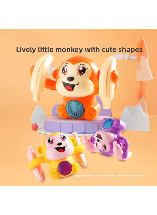 Generic - Children's Roll Monkey Electric Voice-Controlled Luminous Toy Somersault Little Monkey Baby Exercise Head-up Crawl-Color:Upgrade [blue❤️26 Songs] Rechargeable Model⭐Voice Controlled Tumbling Monkey-official Standard Configuration - Image 1