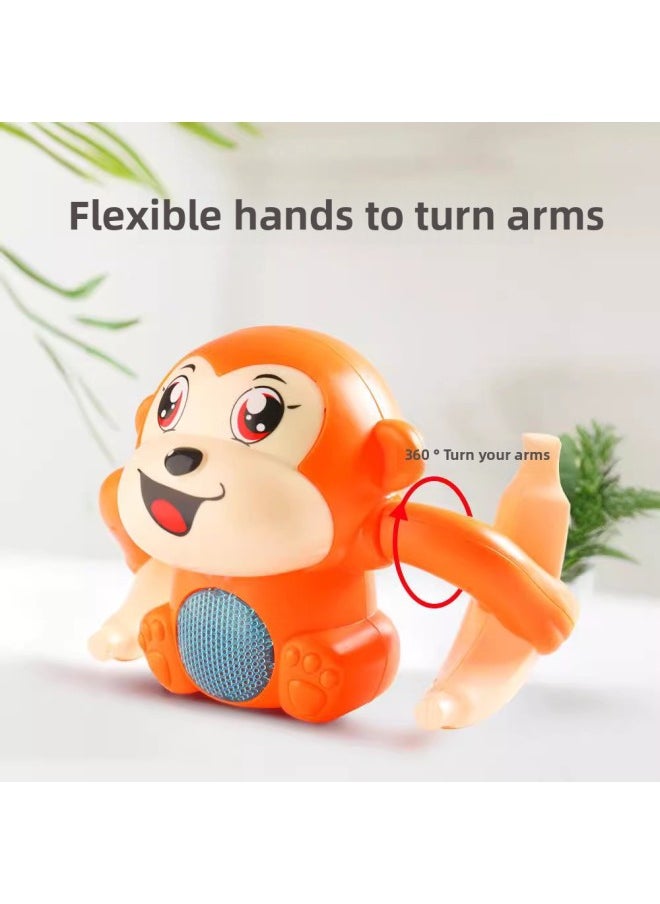 Generic - Children's Roll Monkey Electric Voice-Controlled Luminous Toy Somersault Little Monkey Baby Exercise Head-up Crawl-Color:Upgrade [blue❤️26 Songs] Rechargeable Model⭐Voice Controlled Tumbling Monkey-official Standard Configuration - Image 1
