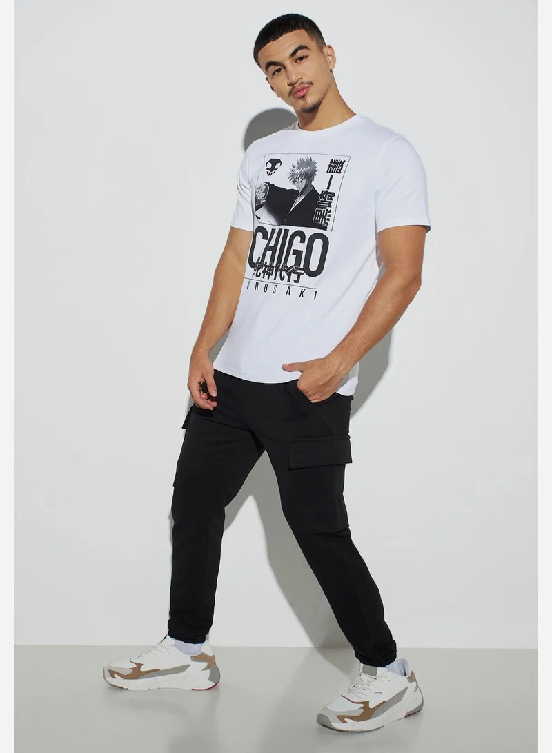 SP Characters Ichigo Kurosaki Printed Crew Neck T-Shirt