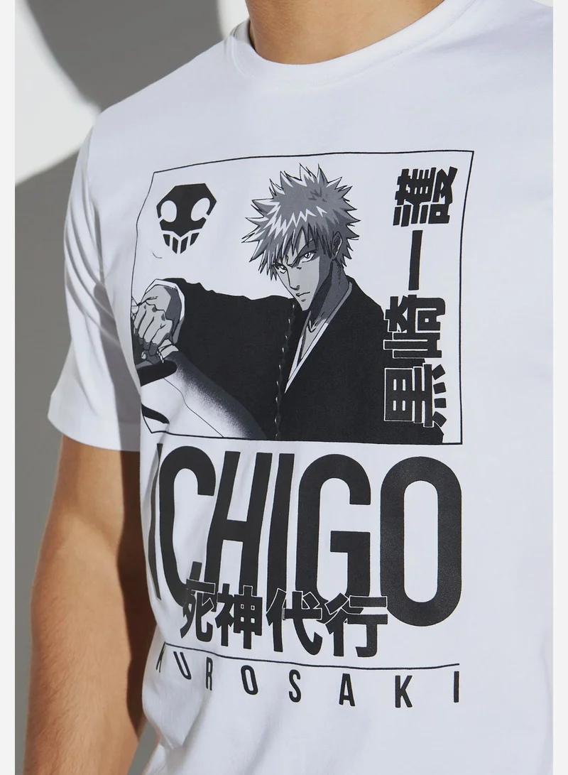 SP Characters Ichigo Kurosaki Printed Crew Neck T-Shirt