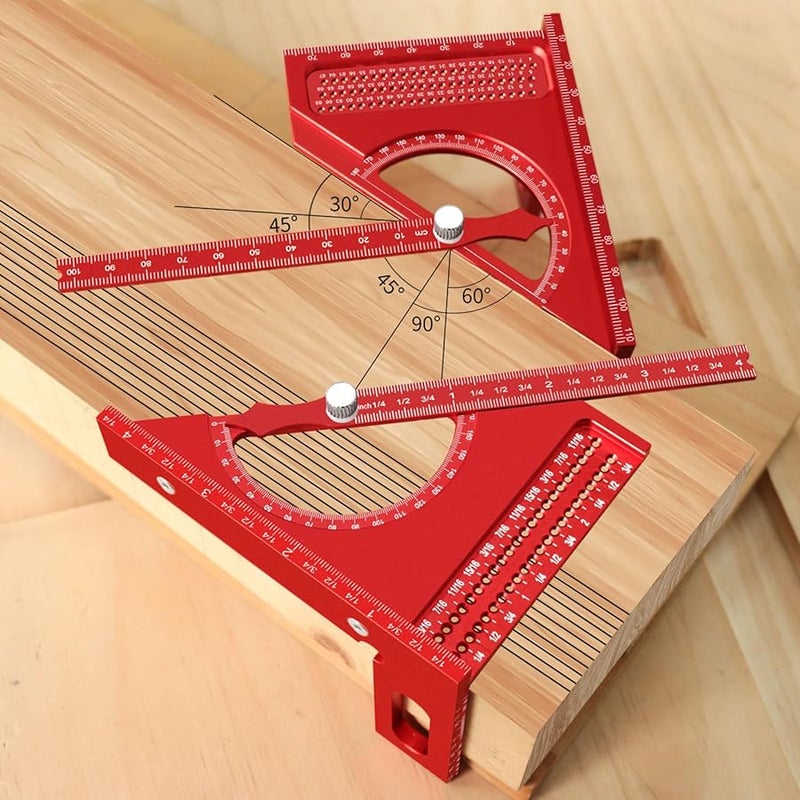 Aluminum Alloy Woodworking Protractor 180 Degree Adjustable Angle Measuring Tool - Image 3