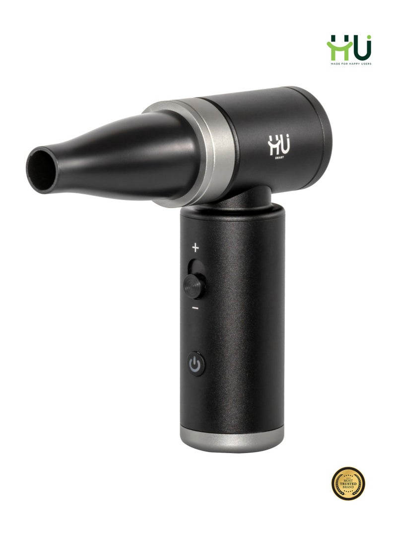 H U Wireless High-Speed Jet Fan – Portable Air Duster with Dual Nozzles & Mini Vacuum, Powerful Cordless Dust Blower for Car, Keyboard & Outdoor Use - Image 1