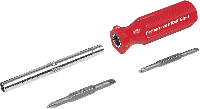 Performance Tool W975 6-in-1 Quick Change Screwdriver With Hex Torque Handle, Chrome Vanadium Steel - Image 2