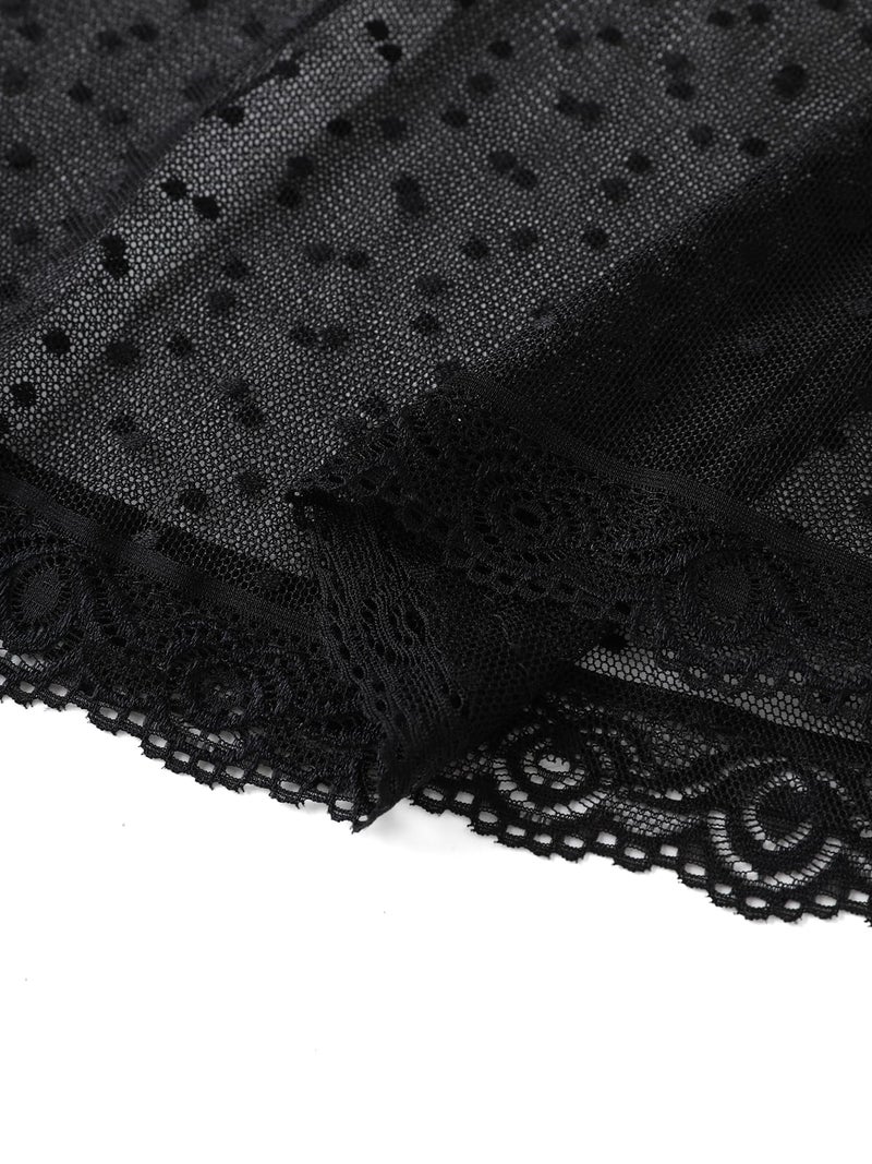 AIBINGGE Sexy lingerie Lace Babydoll Chemise, Black, Women's Sleepwear S-5XL (black, Small) - Image 5
