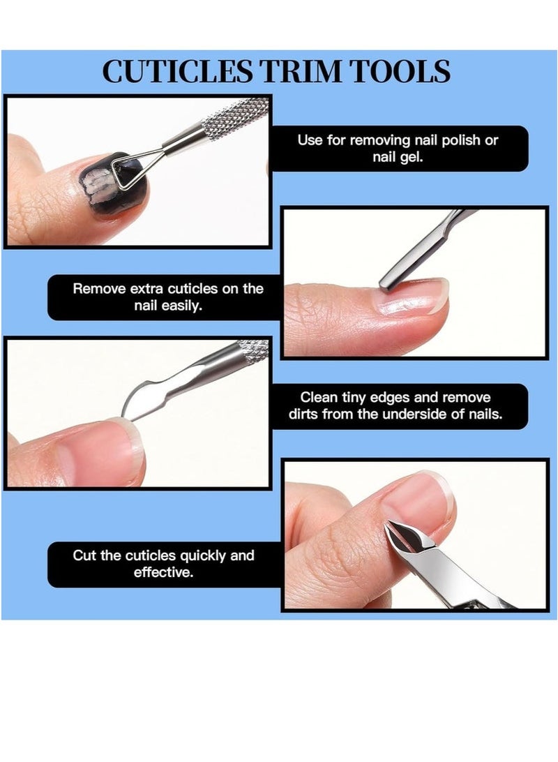 جلامكيت vvمجموعة العناية بالأظافر لليد والقدم، مبرد أظافر 100/180، كتلة عازلة للأظافر، قصافة للزوائد اللحمية، أداة دفع للزوائد اللحمية، أداة تشذيب للزوائد اللحمية، أدوات الأظافر - Image 4