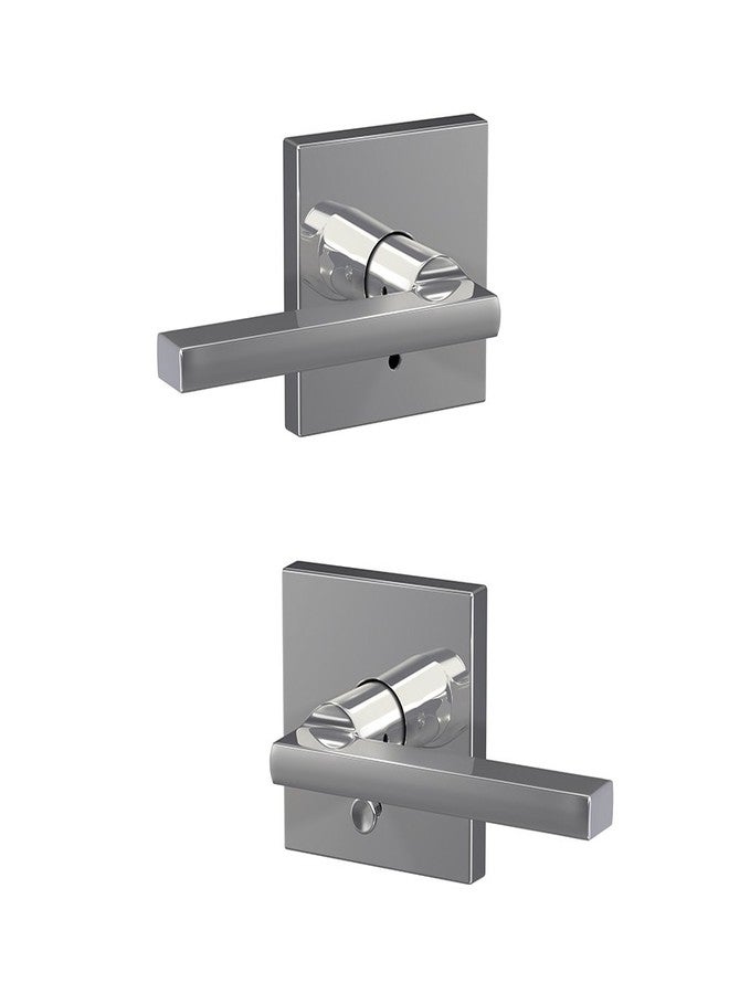 شليدح مقبض SCHLAGE المخصص FC21 LAT 622 COL Latitude مع قفل Collins للأبواب والخزائن وغرف النوم والحمامات، أسود مطفي - Image 2