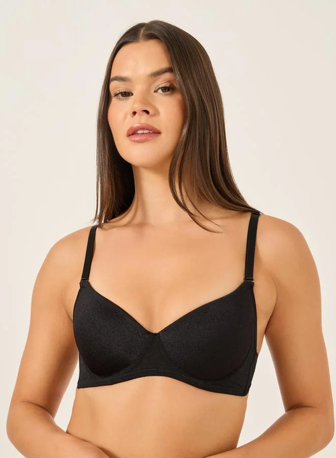Take Two Take Two Solid Padded Wired Plunge Bra